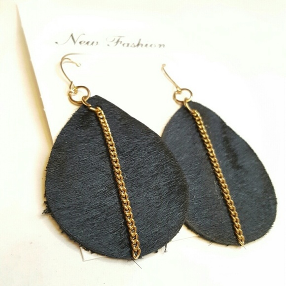 Jewelry - Black Leather Earrings